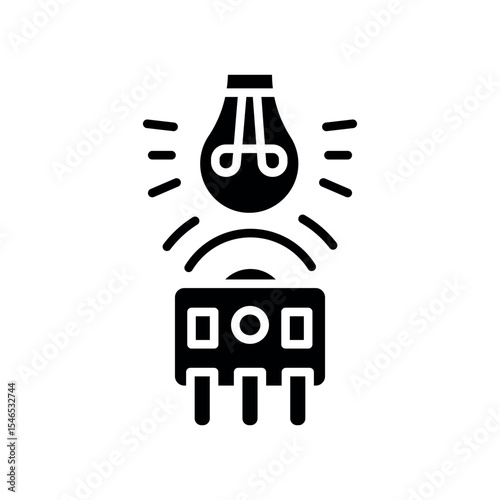 light sensor black flat icon for digital and print projects.