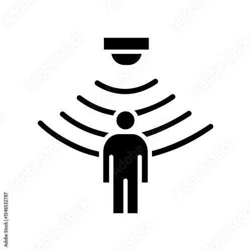 motion sensor black flat icon for digital and print projects.
