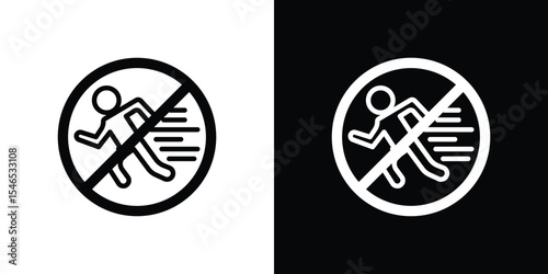 No running signs in black. flat graphic vector icon