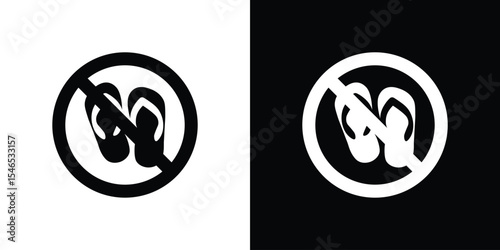 No sandals signs in black. flat graphic vector icon