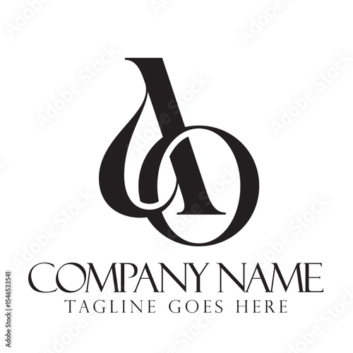 Letter AO or OA Luxury Vector Logo Design for Fashion, Jewelry, and Boutique. 標誌設計, ロゴデザイン, Diseño de logotipo