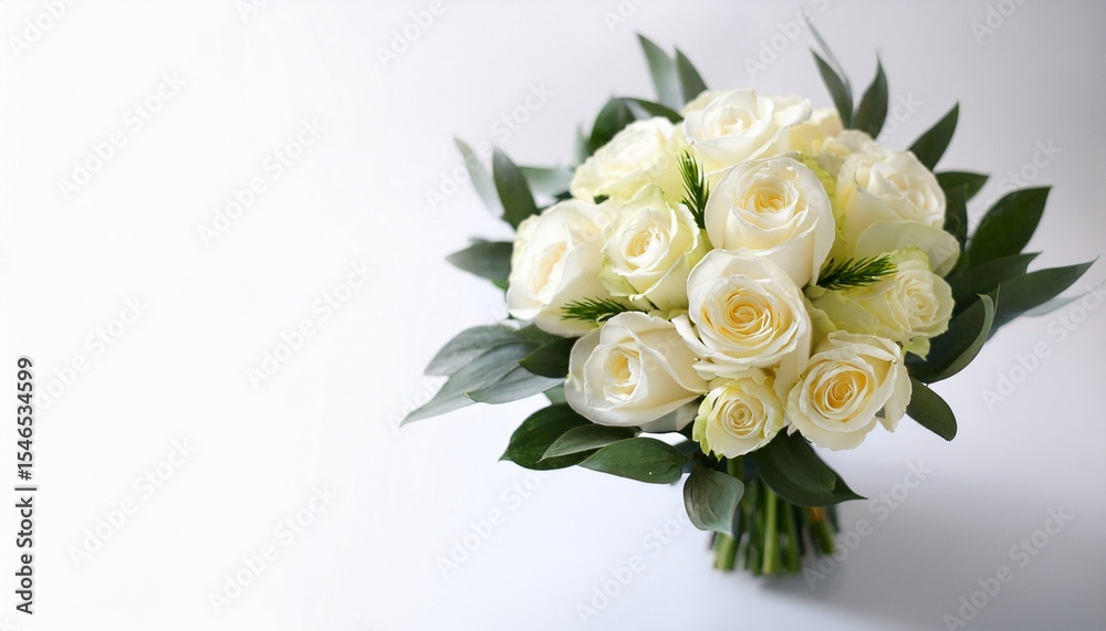 bridal bouquet of white rose on white background bridal bouquet of white rose on white background
