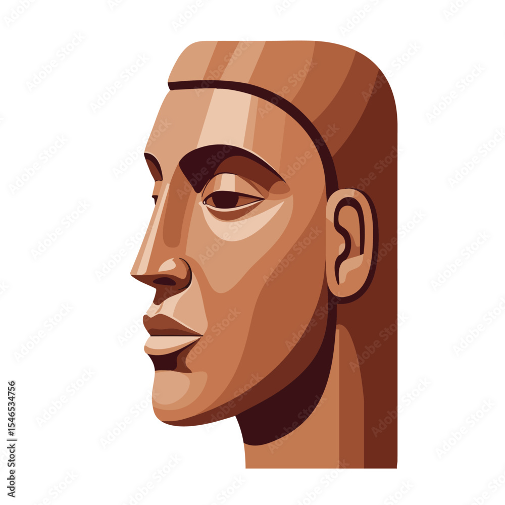 Abstract stylized human face profile artwork with smooth warm brown tones and minimalistic design 