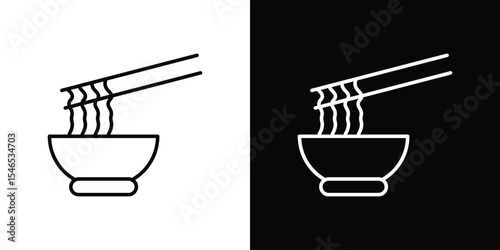 Noodles icon in black. flat graphic vector icon