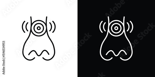 Nose pain icon in black. flat graphic vector icon