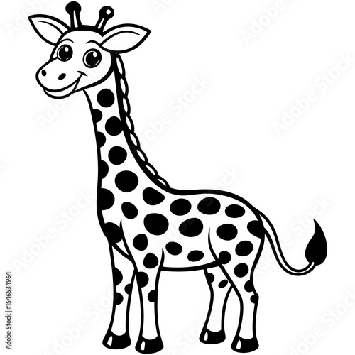 Cartoon giraffe with spots isolated on white background