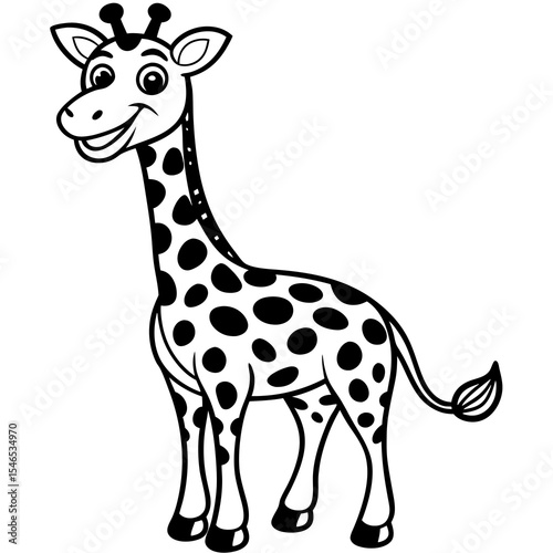 Cartoon giraffe with spots isolated on white background