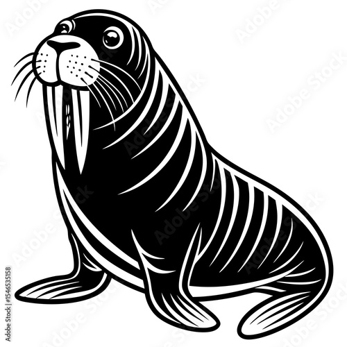 Illustration of a walrus isolated on white background