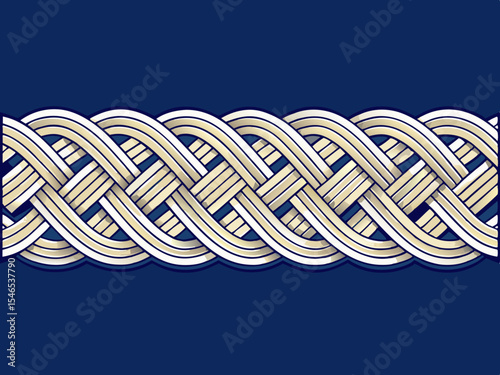 Seamless beige and white intertwined rope pattern