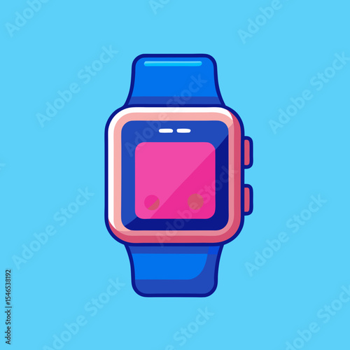 Modern smartwatch illustration blue and pink