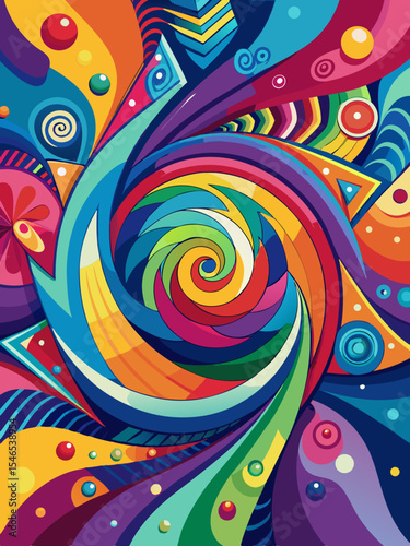 Abstract colorful swirl psychedelic art background