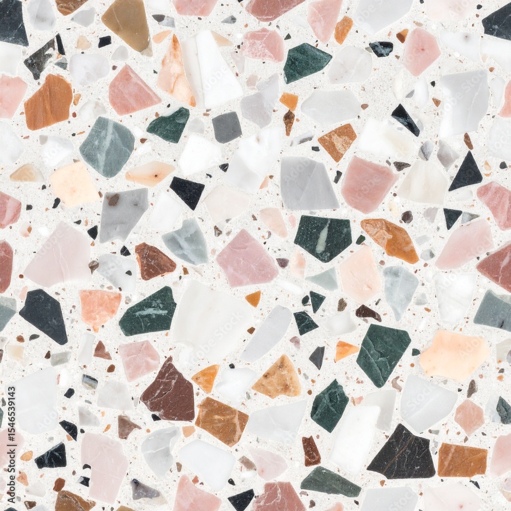 Fototapeta premium Classic White Terrazzo Tile Pattern