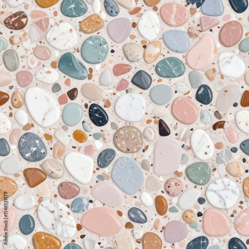 Pastel Pebble Terrazzo Seamless Pattern