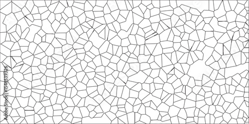 Broken Glass Quartz natural fragment Cement kitchen decor.Abstract cellular pattern in black lines on white background forming irregular geometric shapes for design. broken quartz crystalized polygona