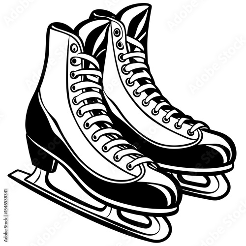 Pair of ice skates isolated on white background