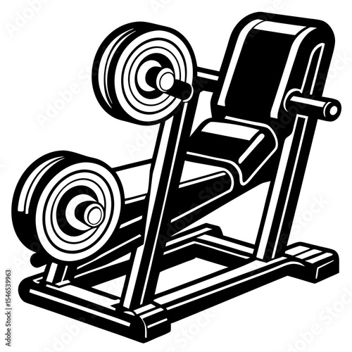 Barbell bench press machine isolated on white background