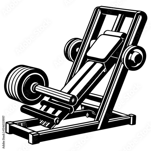 Leg press machine for leg workout isolated on white background
