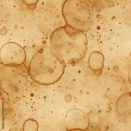 Rich Coffee Cup Ring Texture on Paper