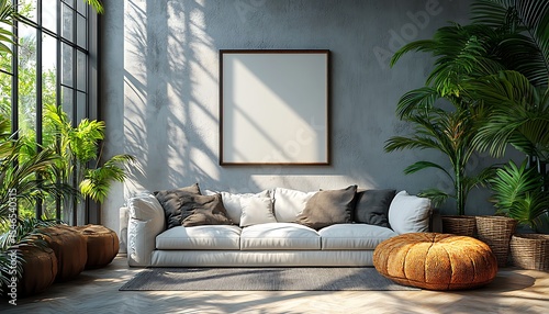 Modern Living Room Mockup Interior Design