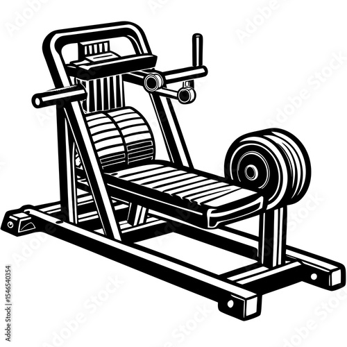 Leg press machine isolated on white background