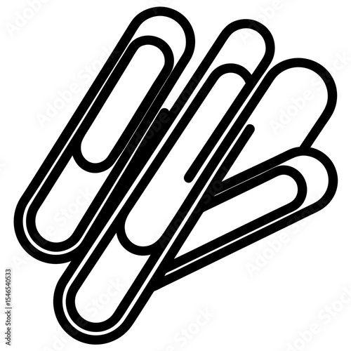 Three paperclips isolated on white background