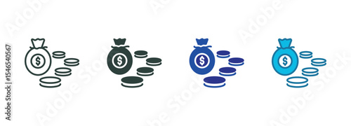 Money Icon Set Multiple Style Of