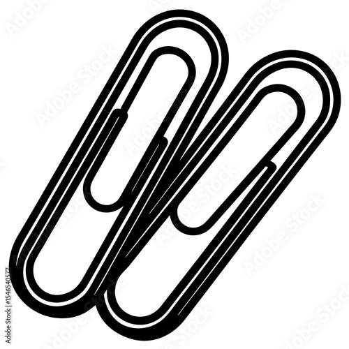 Two paperclips isolated on white background