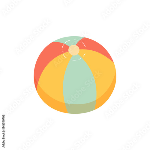 Inflatable bouncing beach ball flat style design illustration icon sign isolated on white background
