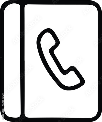 Minimalist Hand-Drawn Address Book Icon