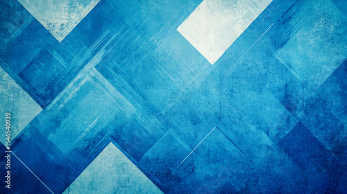 A textured abstract background featuring intersecting blue and white geometric shapes. The design evokes a sense of depth and movement with its varied shades and brushstrokes