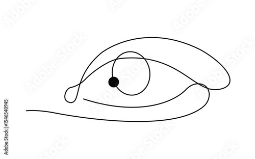 Abstract Eye Line Art Drawing Minimalist Elegant Design Modern Simple Single Line Sketch Eye Illustration