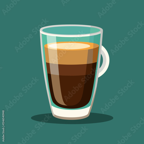 Macchiato coffee in a glass mug illustration