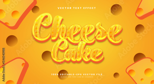 Cheese Cake Chrome Style 3d editable text effect Template
