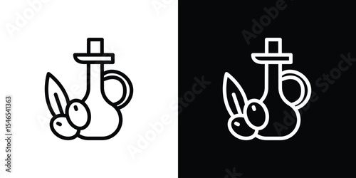 Olive oil icon in black. flat graphic vector icon