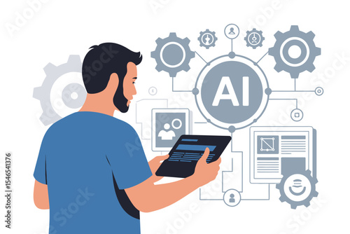 Artificial Intelligence Researcher – Abstract Vector Illustration Concept