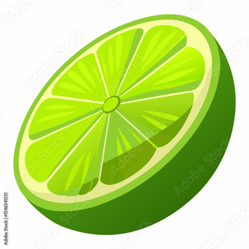 Fresh lime half illustration for food and drink