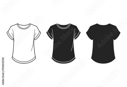 Simple t shirt template front and back views