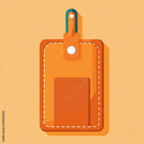 Orange leather key holder with id card pocket