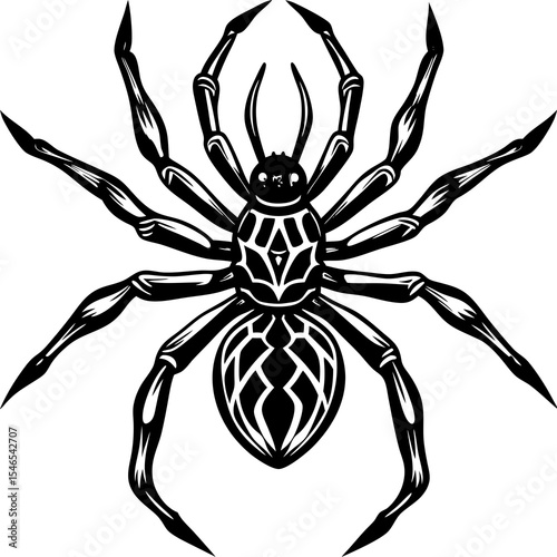 Spider arachnid insect isolated on white background vector illustration