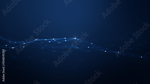 Abstract blue digital network with glowing connection points, representing data flow, global communication, technology networking, and futuristic digital infrastructure.