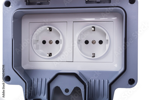Waterproof electrical outlet designed for outdoor use in residential or commercial applications