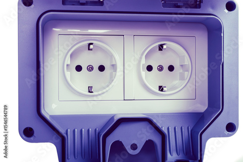 Waterproof electrical outlet designed for outdoor use in residential or commercial applications