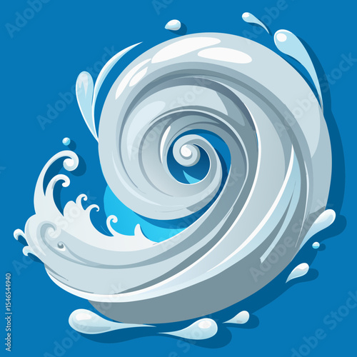 Abstract swirling water wave design element