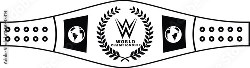 Championship belt vector, Clipart, Silhouette, Vector, icons, illustration, design.