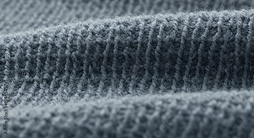 Close-up of Textured Gray Knit Fabric