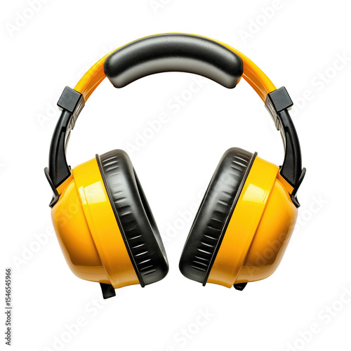Bright Yellow Safety Ear Protection Headphones