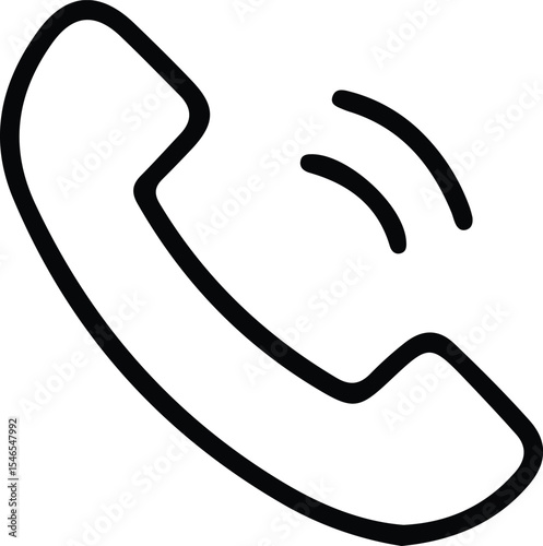 Minimalist Telephone Handset Ringing Icon