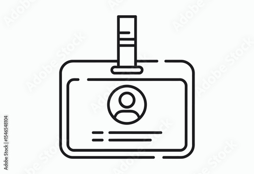 Simple line icon of an identification badge