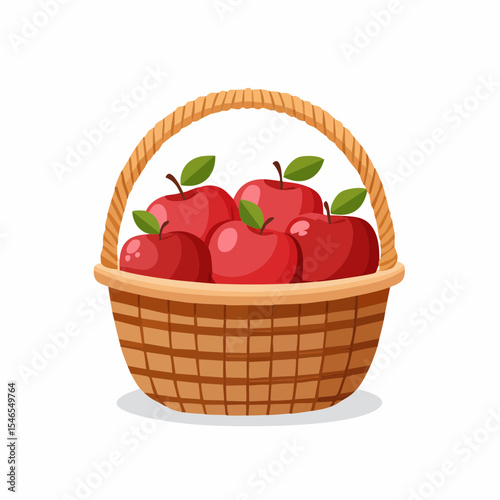 Red Apples in Basket: A delightful basket brimming with vibrant red apples, a symbol of freshness and natural goodness. The image showcases a perfect representation of the bounty of nature.