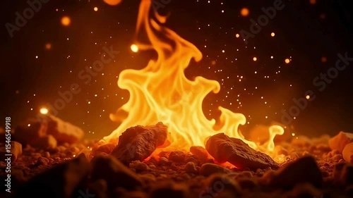 Wallpaper Mural Fiery Embers Ignite Warmth Rustic Fireplace Burning Brightly Glowing Coals Torontodigital.ca